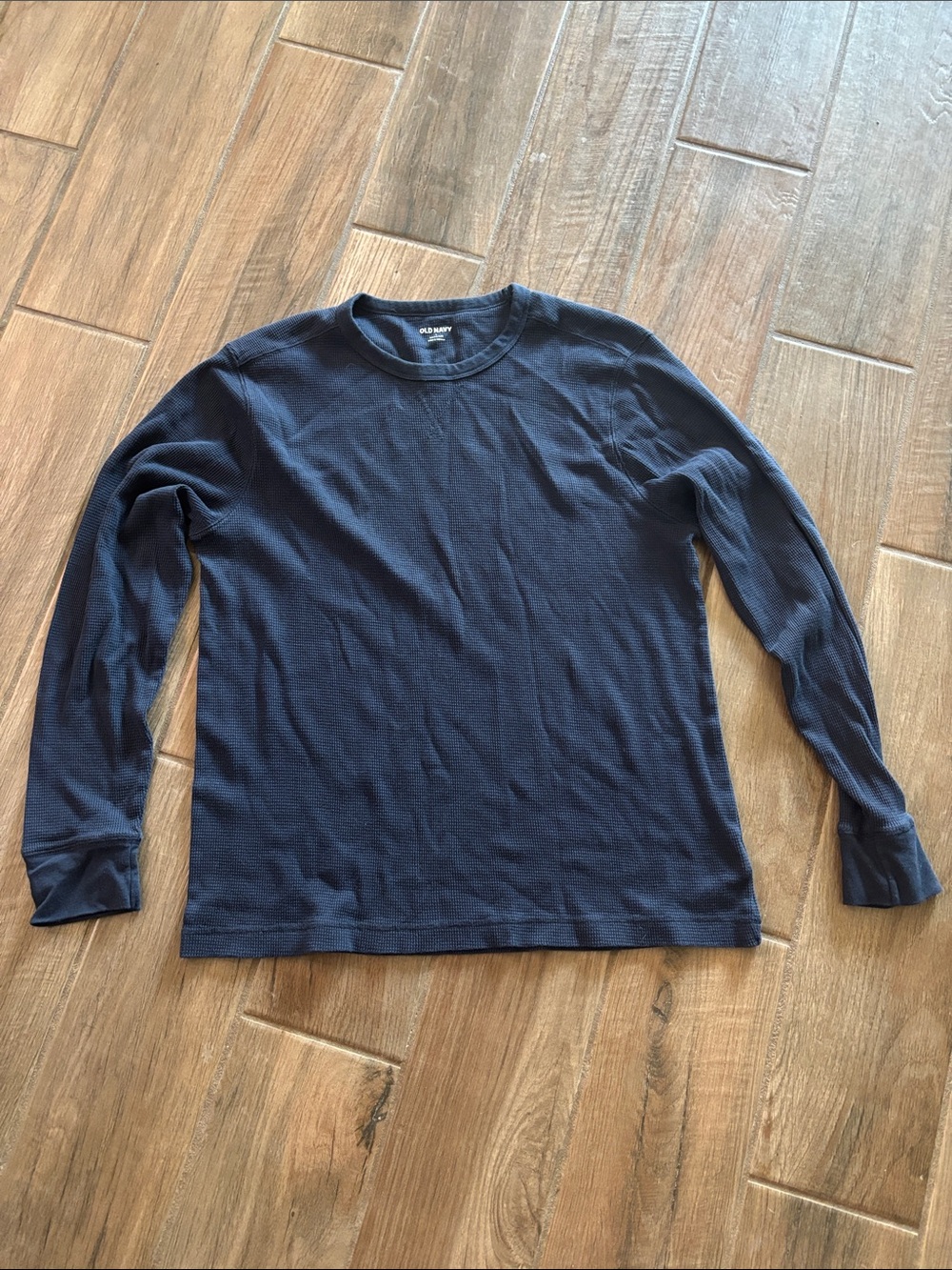 Old Navy Men's Long-Sleeve Navy Waffle Thermal Tee